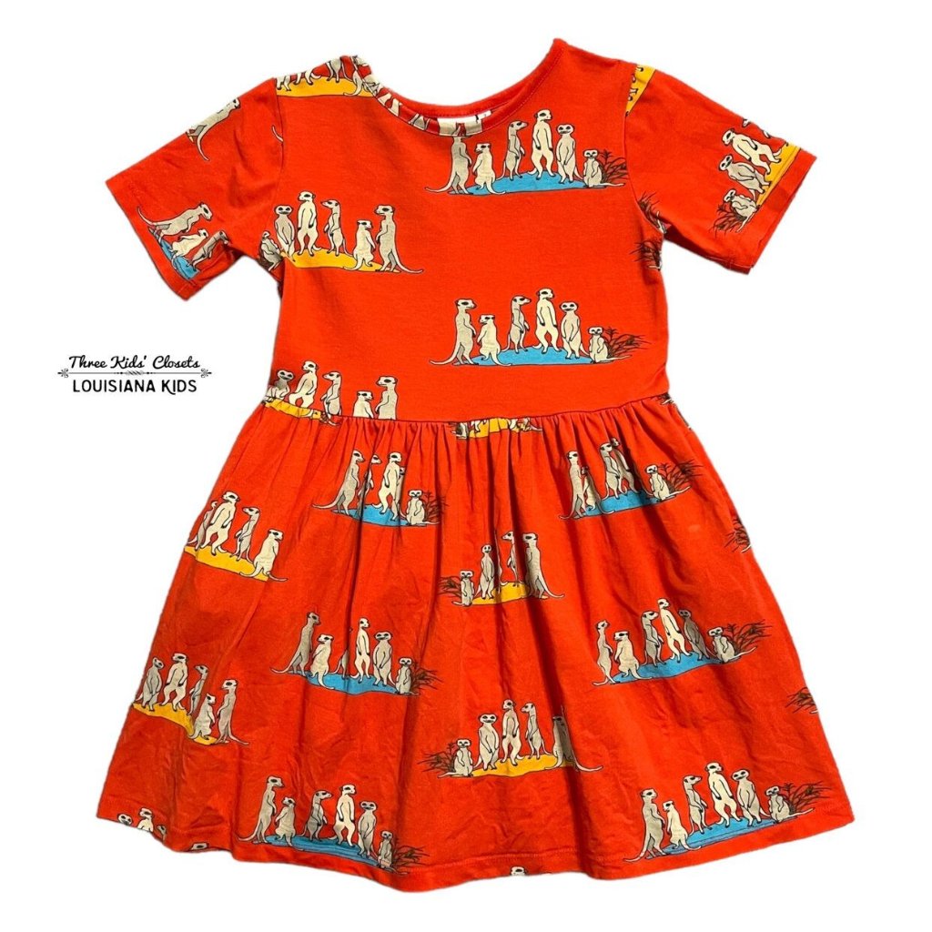 Oomph & Floss Sz 7 Organic Bizzybuddies Meerkat Dress